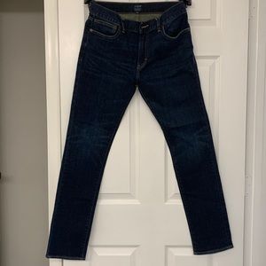 Men’s J. Crew Factory Driggs Jeans Dark Straight Leg Denim (31x32)